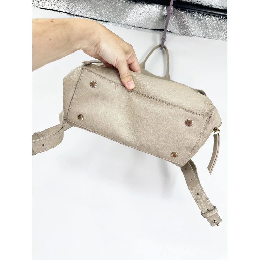 Mina Baie FLAW Diaper Bag Backpack Harper Tan Leather Minimalist Mom Bag